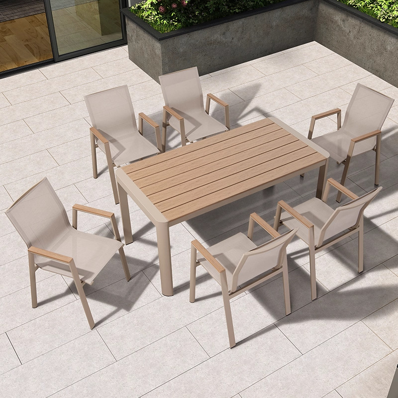 Mesa y silla al aire libre de ocio terraza al aire libre de tres piezas sillas combinadas patio terraza jardín patio telescópico