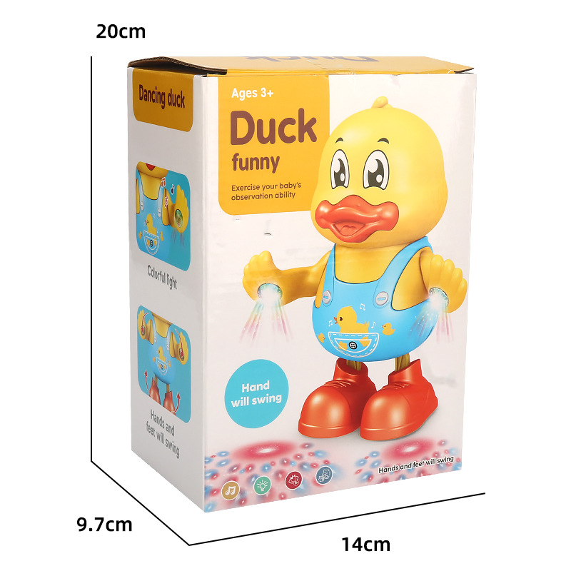 Cantando y bailando poco lindo pato columpio bailando muñeca eléctrica pequeño pato bebé juguetes para niños al por mayor