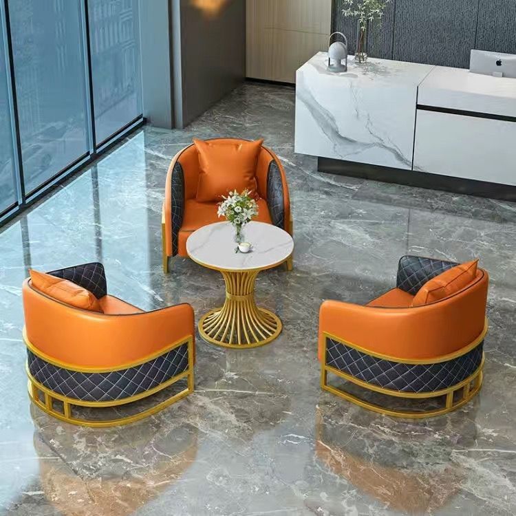 One table and 3 chairs orange