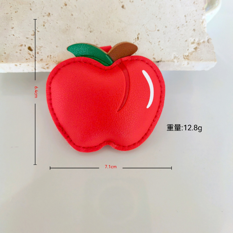 DIY饰品包包挂饰配件 PU皮革苹果水果类食物类辅料半成品钥匙挂件|undefined