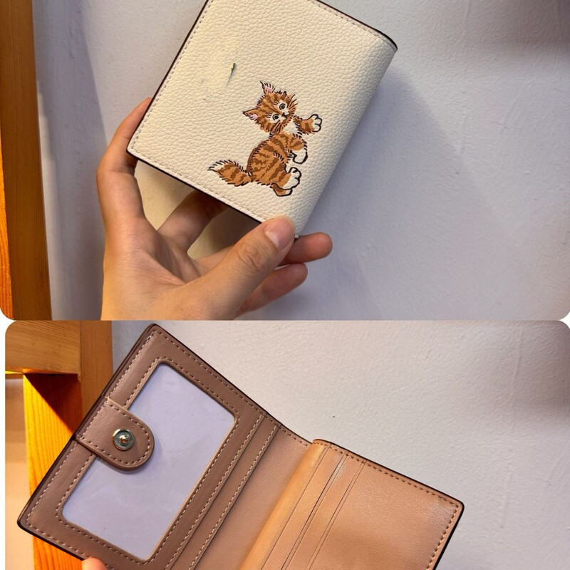 Women's Snap Button Folding Zipper Wallet Card Holder Short Coin Purse Card Bifold Wallet Id Holder in Stock Women's Snap Button Folding Zipper Wallet Card Holder Short Coin Purse Card Bifold Wallet Id Holder in Stock