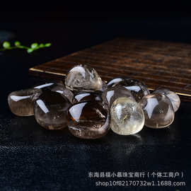 天然水晶茶水晶滚石摆件矿石标本教学科普宝石浴缸石头批发