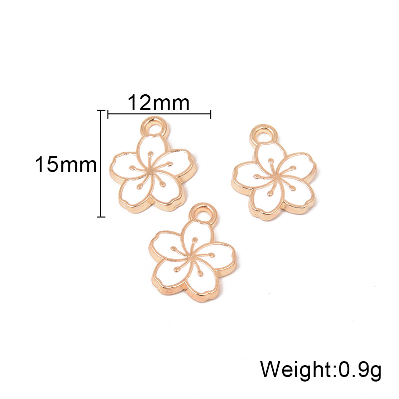 Simple Alloy Drip Oil Black And White Small Flower Small Pendant Diy Material Wholesale display picture 8