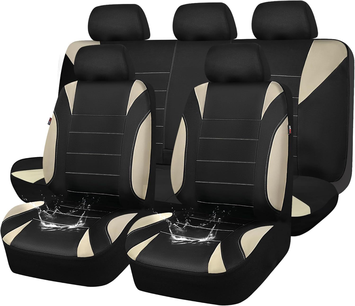 Pu Single-Line Crescent Leather Style Universal Car Seat Cushion Cover Amazon Temu Car Seat Cover