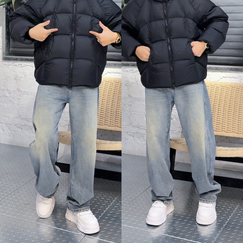 25Ss New Winter Style Trendy and Versatile Designer Style Personalized Comfortable High-End American Retro Jeans for Men