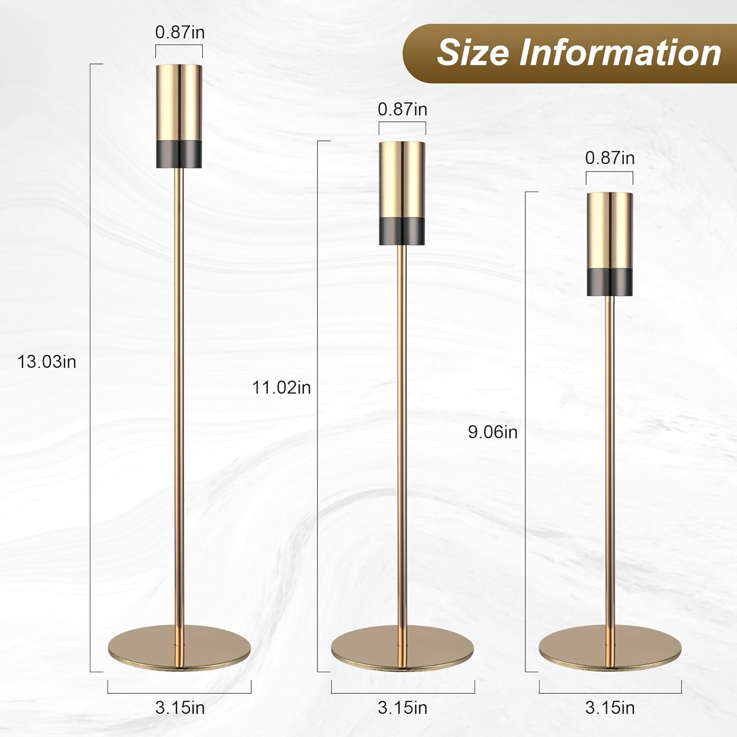Vela de estilo europeo, candelabro, mesa de comedor, cena romántica a la luz de las velas, decoración de tres piezas, decoración de galvanoplastia de boda