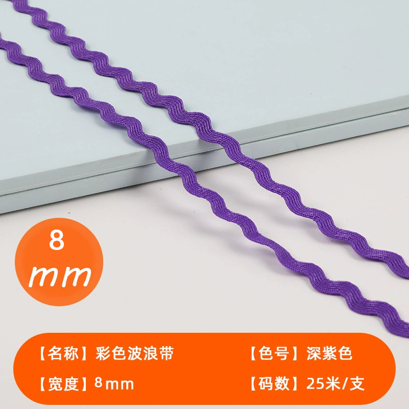 Spot venta directa 8mm color marinero borde curvo onda línea curva correas marinero S cinturón encaje