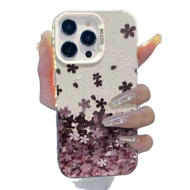 Nueva flor rosa adecuada para iPhone 16 funda para teléfono móvil Apple 15promax/14 comercio exterior 13pro12 transfronterizo 11