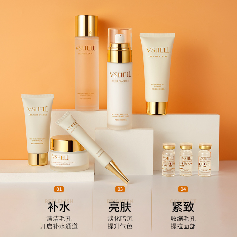 Zhi Bei Placenta compact Replenish water Set of parts Repair Cosmetics suit wholesale Beauty Set box Manufactor