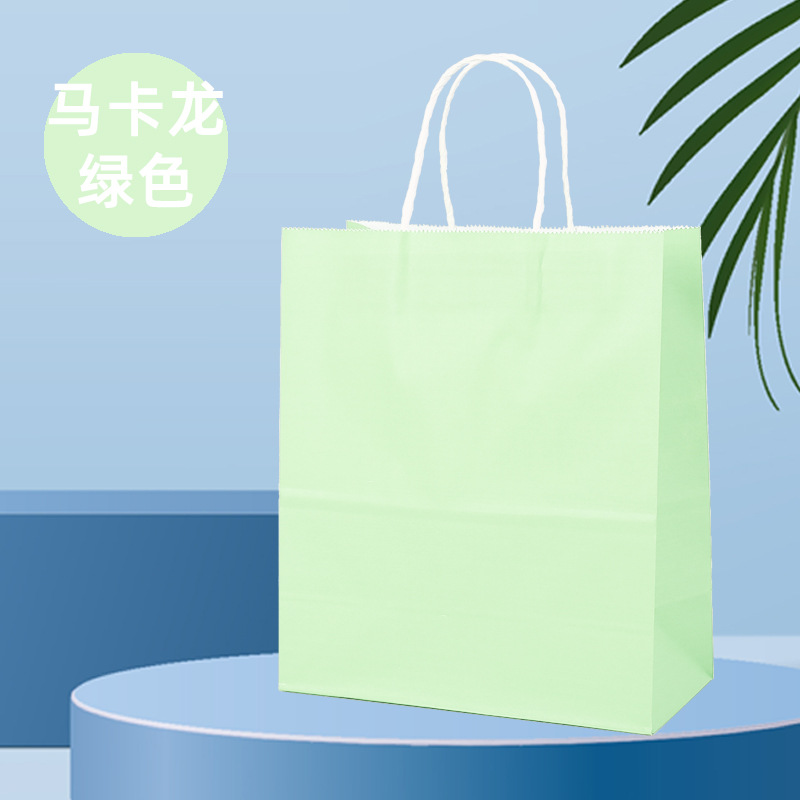 Bolsa de papel Kraft transfronteriza personalizada bolso catering embalaje para llevar ropa de embalaje regalo compras bolsa de papel degradación