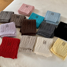 2025新款手工编织披肩H猪鼻子螺纹羊绒针织围巾女冬季加厚长款批