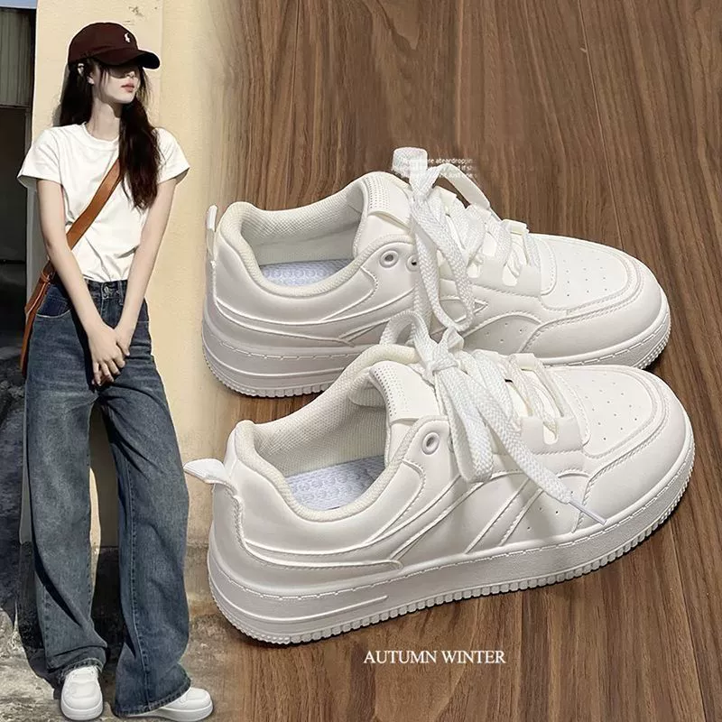 2024 весна и осень новая корейская версия дикого спорта и отдыха Ninchao Академия ветра обувь женская оригинальная маленькая белая обувь женщина