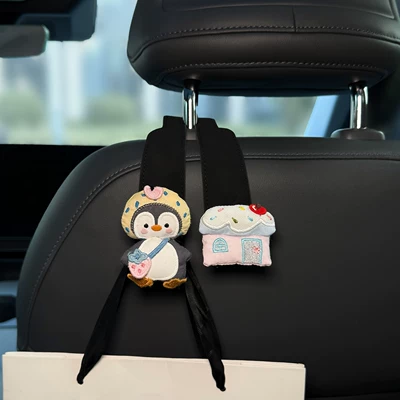 designed for women, Sürətlər qutusu və əl tormozu başlıqları - cute-penguin-pink-house-black-double-hook-1-piece
