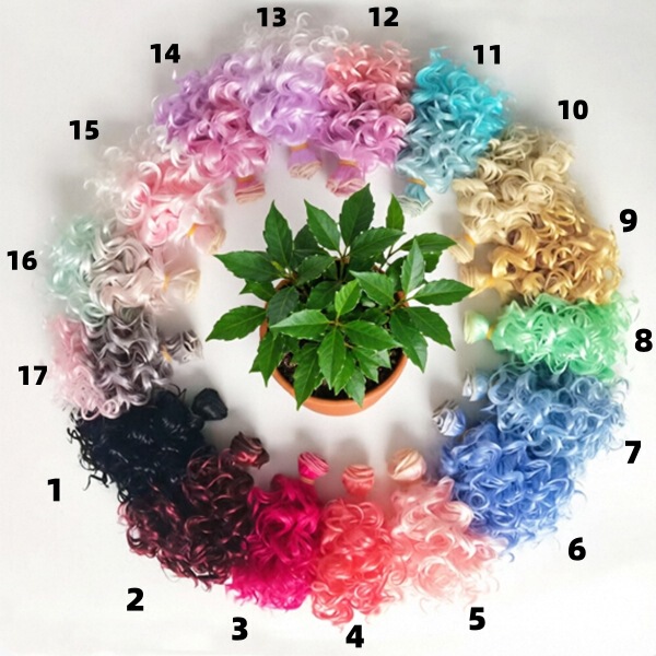 15cm Cotton Doll Wig Hair Strip, Soft Silk-Like Imitation Mohair Curls, Bjd Sd Doll Fluffy Non-Frizzy Hair DIY 15cm Cotton Doll Wig Hair Strip, Soft Silk-Like Imitation Mohair Curls, Bjd Sd Doll Fluffy Non-Frizzy Hair DIY