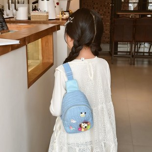 Cute Simple Children's Crossbody Bag Women's Cartoon Rabbit Lightweight Cute Change Waist Bag Fashionable Outgoing Convenient Chest Bag
