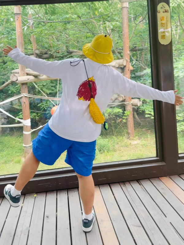 紅山動物園共同ブランドレディース夏新作軽量グラフィック長袖Tシャツ多用途カジュアルコットンファッション|undefined
