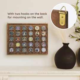跨境木制纪念币展示架圆形纪念币勋章收藏架桌面摆台式纪念币木盒