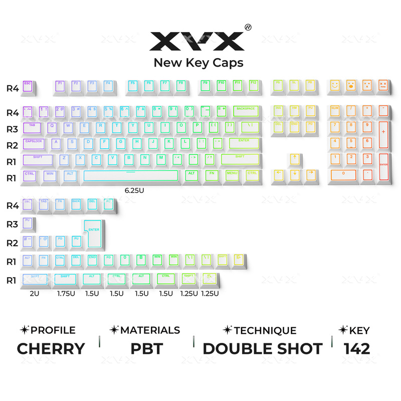 XVXライトキーキャップ正刻霧透2色PBT元工場キーキャップゲームオフィスキーキャップクロスボーダーアマゾン|undefined