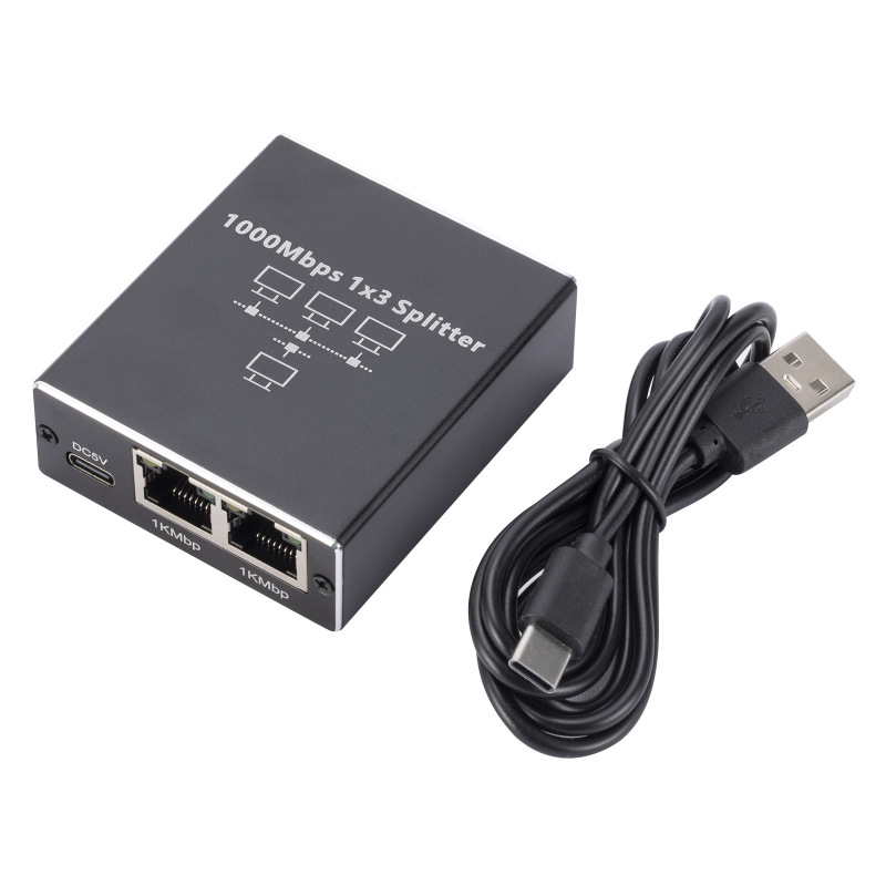 ギガビットネットワーク分配器1分4分3ネットワークケーブル分割器RJ45ネットワークポート交換1分4同時インターネット接続|undefined