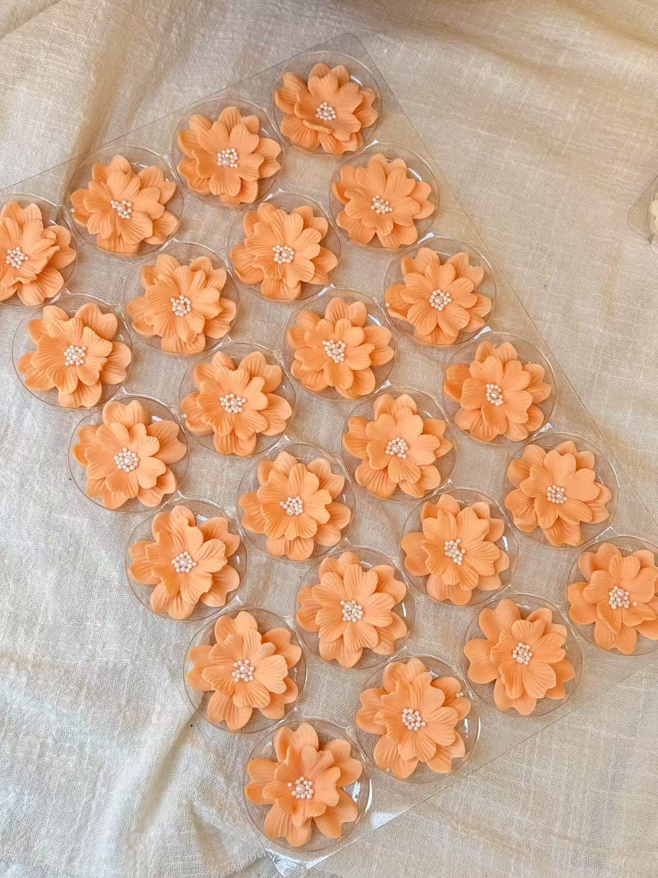 오렌지 더블 레이어 아트 플라워 48개/박스