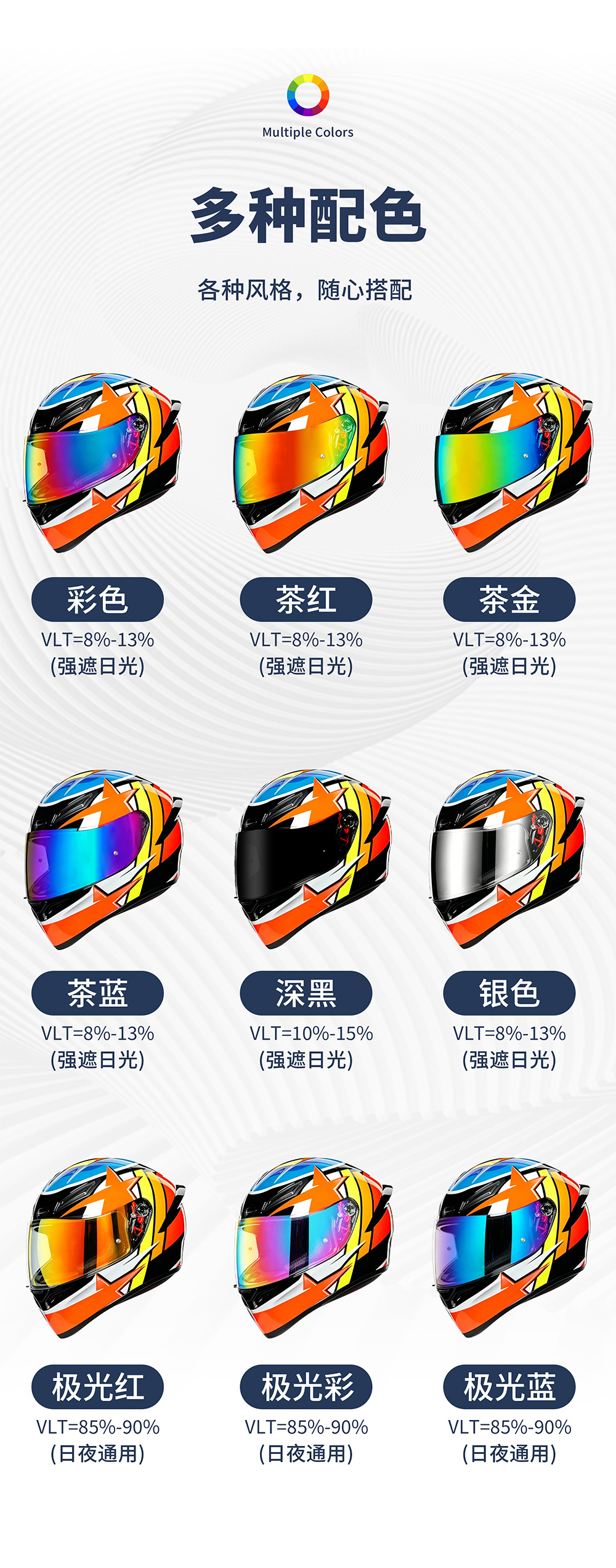 Sr10 Helmet Lens Electroplated Sun Protection Night Vision Color-Changing Day and Night Dual-Use Sr10 Mirror Lens Supertechr10