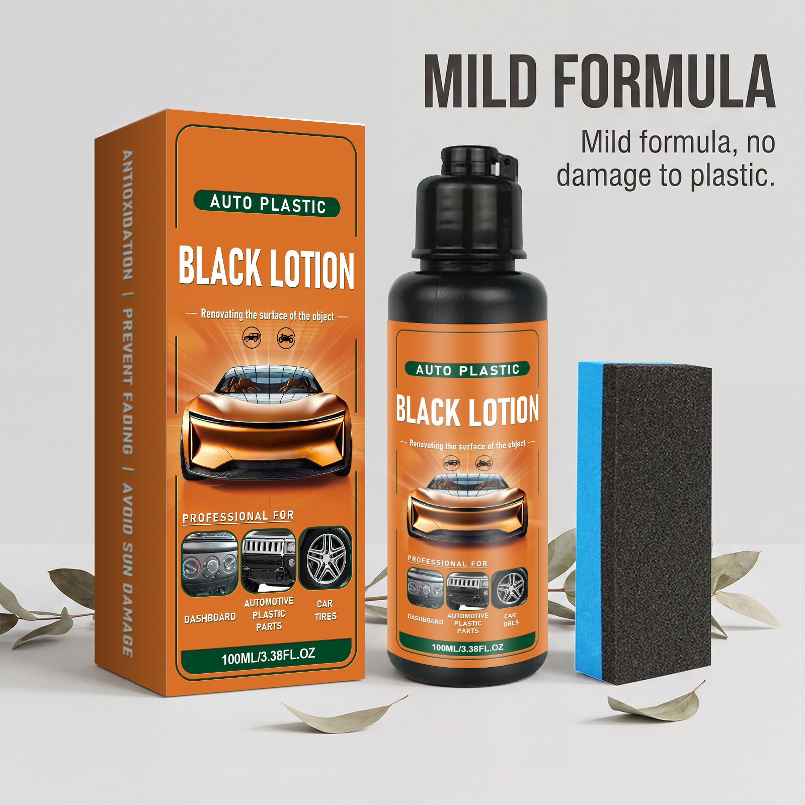 Car Plastic Refurbishment Agent, Interior Whitening Remover, Blackening and Brightening Agent, Anti-Aging Daily Care and Maintenance Cleaner