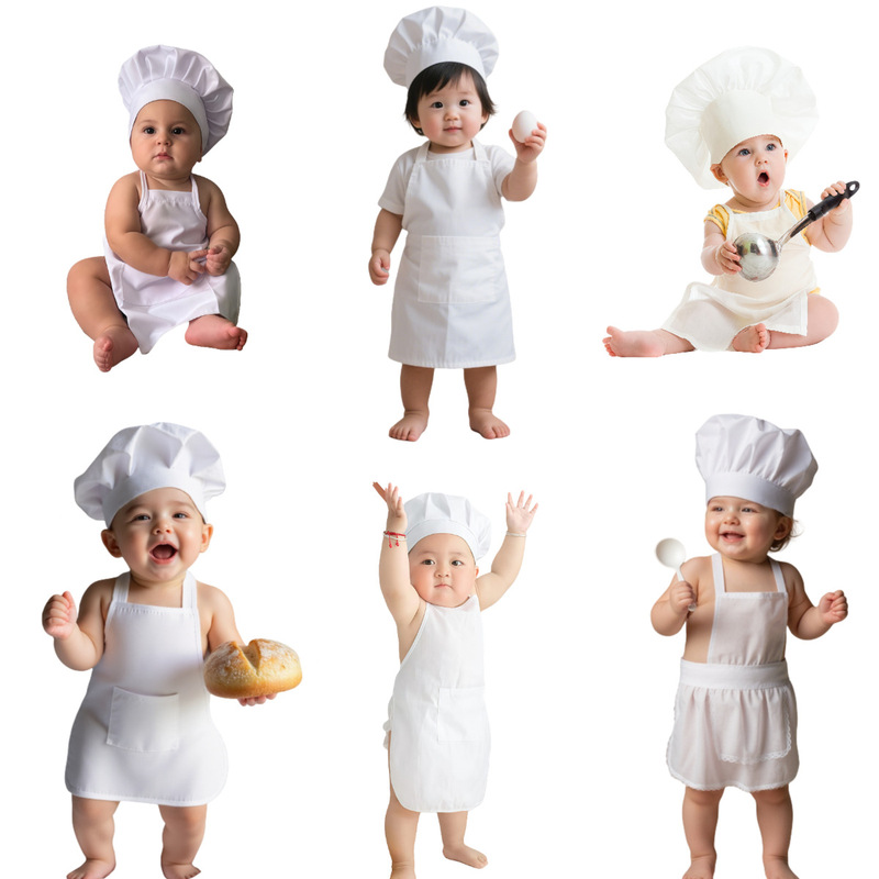 New Chef Performance Clothing for Kidsren and Toddlers, Small Chef Clothing, Cos Chef Role-Playing Baby Photo Clothes New Chef Performance Clothing for Kidsren and Toddlers, Small Chef Clothing, Cos Chef Role-Playing Baby Photo Clothes