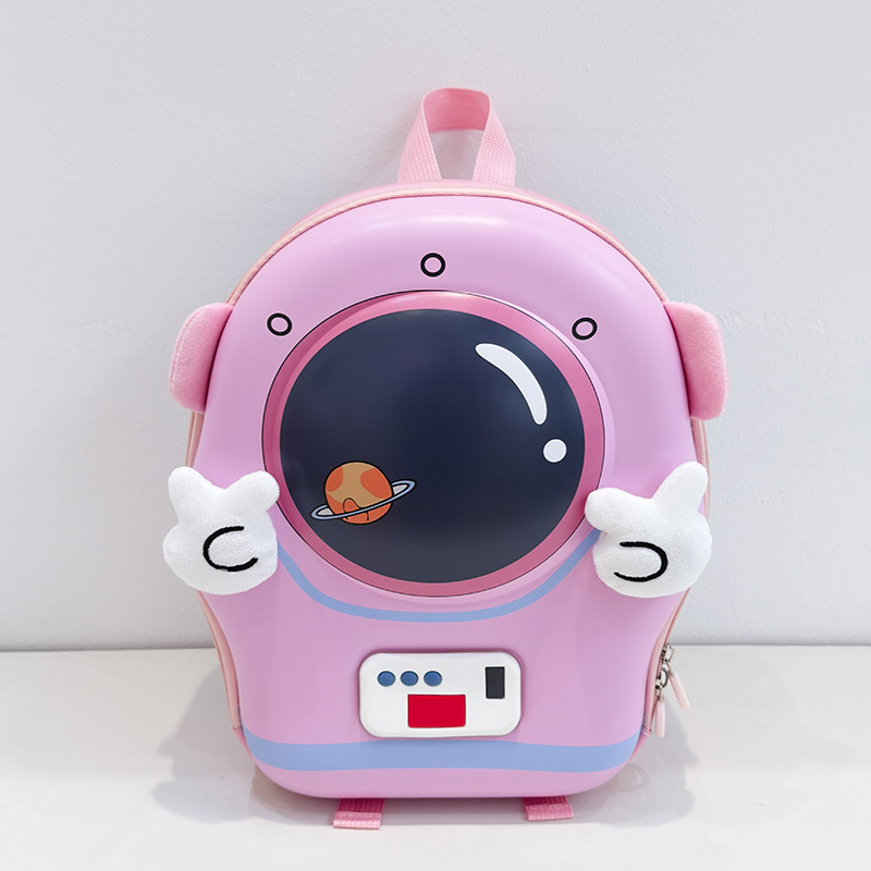 Jardín de infantes mochila de bebés dibujos animados lindos astronautas mochila de niños y niñas lámpara parpadea mochila de niños