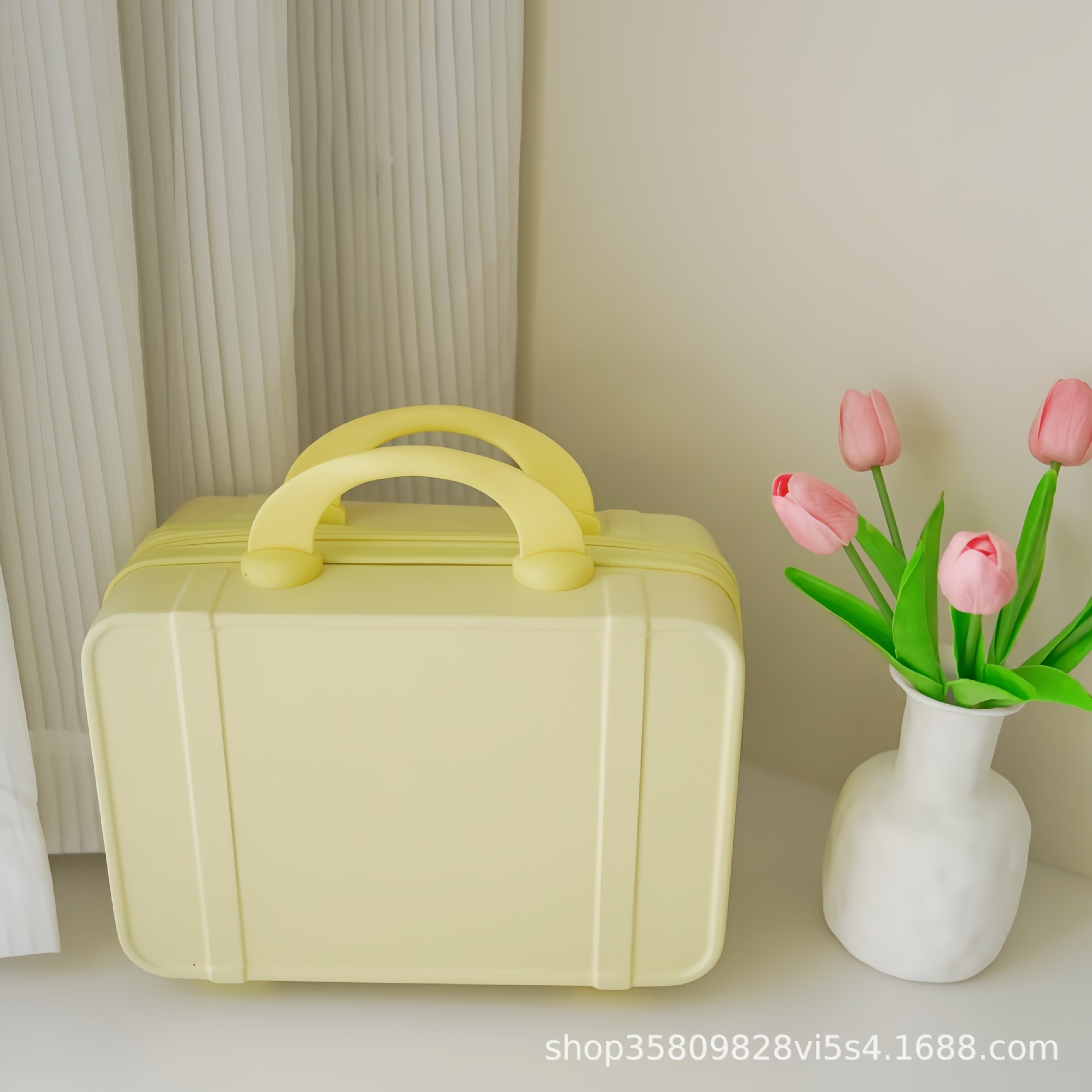 Mini maleta pequeña bolsa de cosméticos de 14 pulgadas, maleta de mujer de moda personalizada, equipaje ligero de corta distancia al por mayor