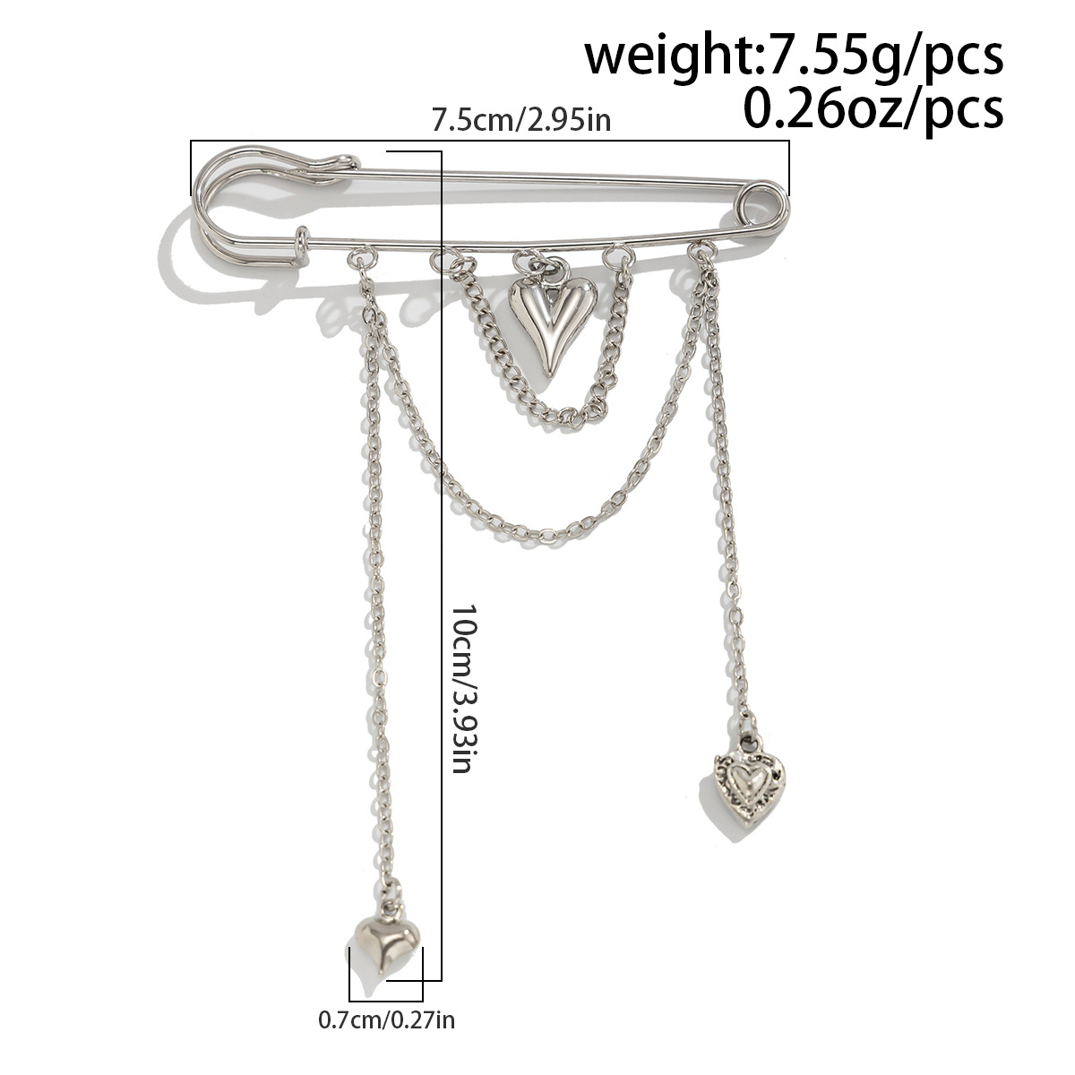 15g Weight Waist Pin Classification Wholesale Jewelry Elegant Modern Style Heart Shape Alloy Iron Waist Pin