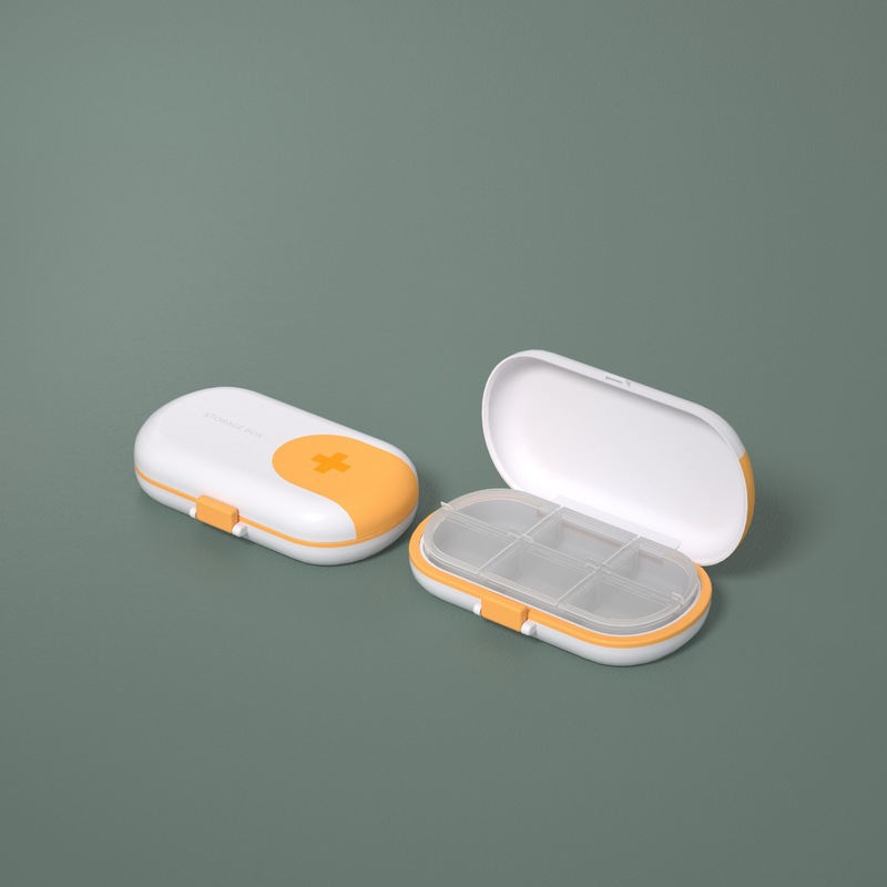 プラスチック製の収納ボックス、ピルボックス、ポータブルピルディバイダー、7日間のポータブルストレージ、小型ピルカッター、ミニ薬箱|undefined