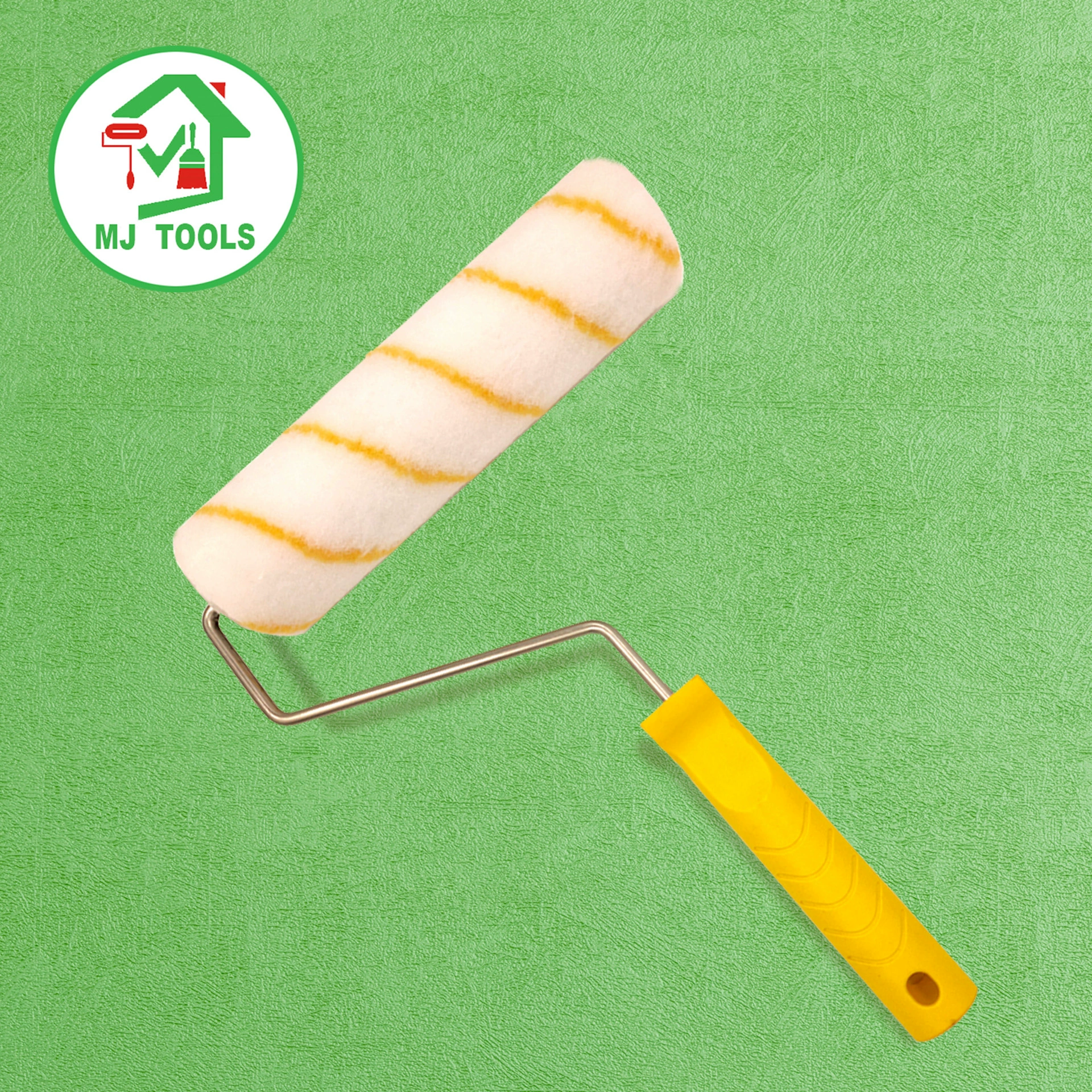 Оптовая трансграничная электронная коммерция для 9-дюймовой бесшовной меховой щетки желтые и белые полосы краска латексная малярная кисть