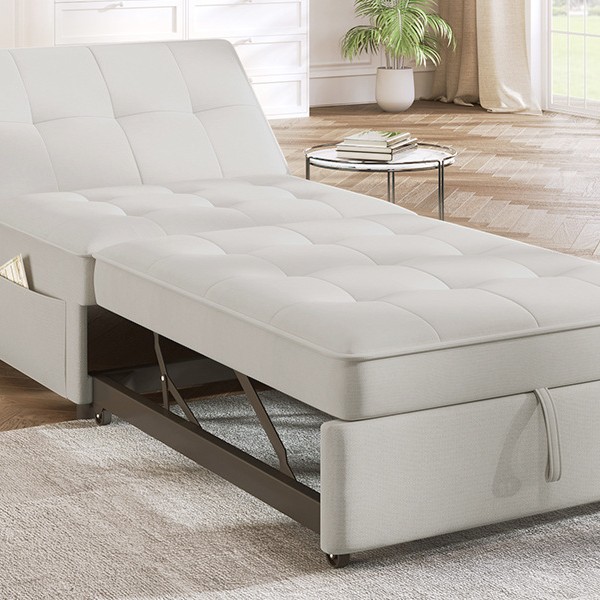 Cama individual convertible de 51 pulgadas con sillón ajustable y sofá cama con puerto USB dual
