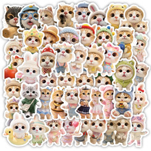70张可爱ins猫猫贴画泥嚎小猫表情包文具焕新手帐水杯装饰贴贴纸