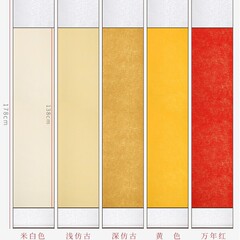Jingji 金箔スクロール、手作りバティック増粘ライスペーパー、空白スクロール、4 オープンフォールド、半生ライスペーパー