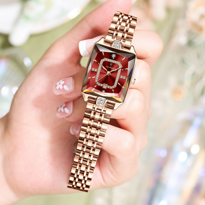 瑞士品牌小方块女士手表小香风满天星手表女款防水高配版时尚百搭