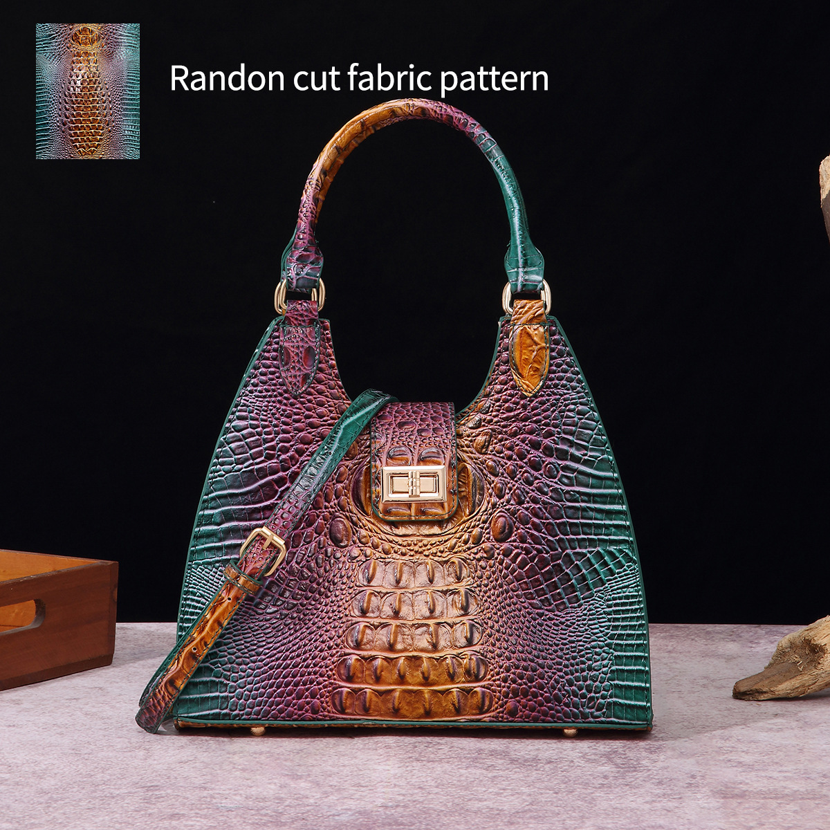 Women's Crossbody Bag Crocodile Pattern Fashionable Shoulder Bag_voghion.com