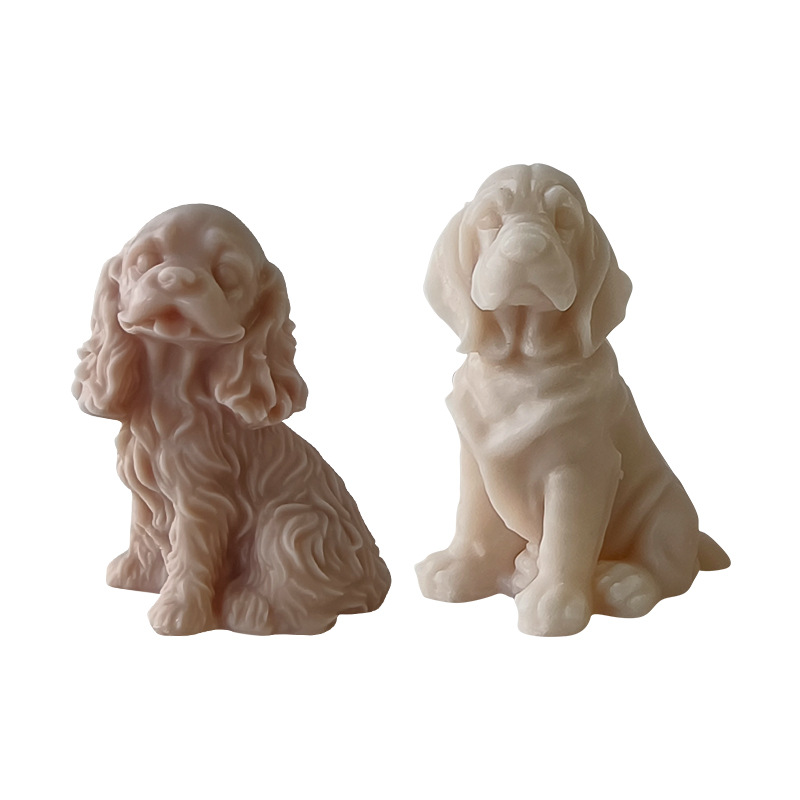 Jiahuimei cachorro enojado vela molde de silicona DIY hecho a mano epoxi animal cachorro enojado molde de yeso