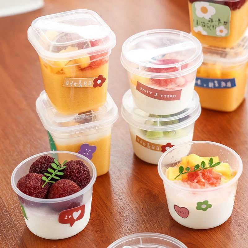 Двойной слойный десертный cup из молока Pudding Cup, одноразовая замороженная кокосовая сливочная чашка, упаковывать йогуртовую чашу