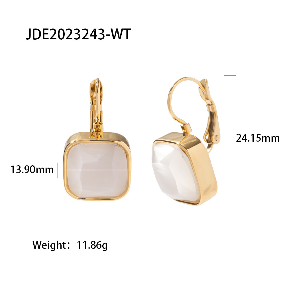 Retro Geometric Square Stainless Steel Drop Earrings 1 Pair