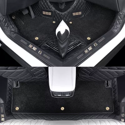 6 Special Car Floor Mats, Ayaqaltılar (Kovriklər) - star-6-double-layered-foot-pads-french-velvet-blanket-black