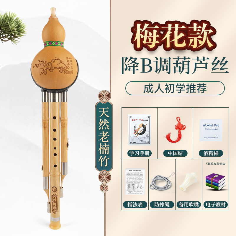 现货紫竹葫芦丝小学生专用c调降b调楠竹初学者儿童成人演奏型乐器|undefined