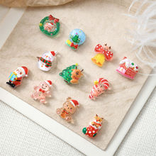 圣诞节美甲饰品圣诞老人圣诞树姜饼人diy雪人配件可爱风树脂装饰