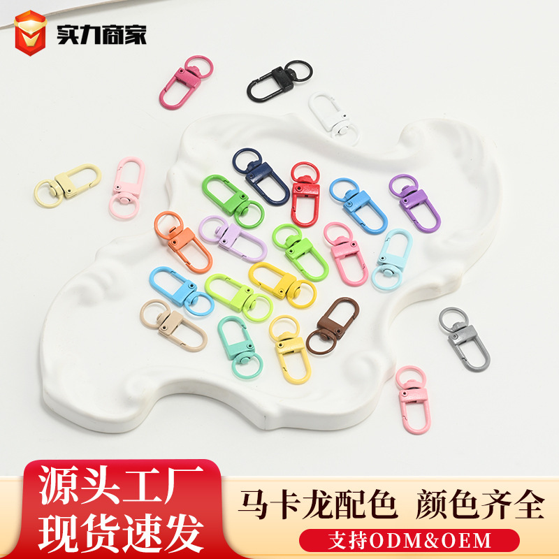 Macaron Colored Enamel Door Knobs DIY Accessories Rotating Clasps Doll Bag Pendants Keychains Wholesale