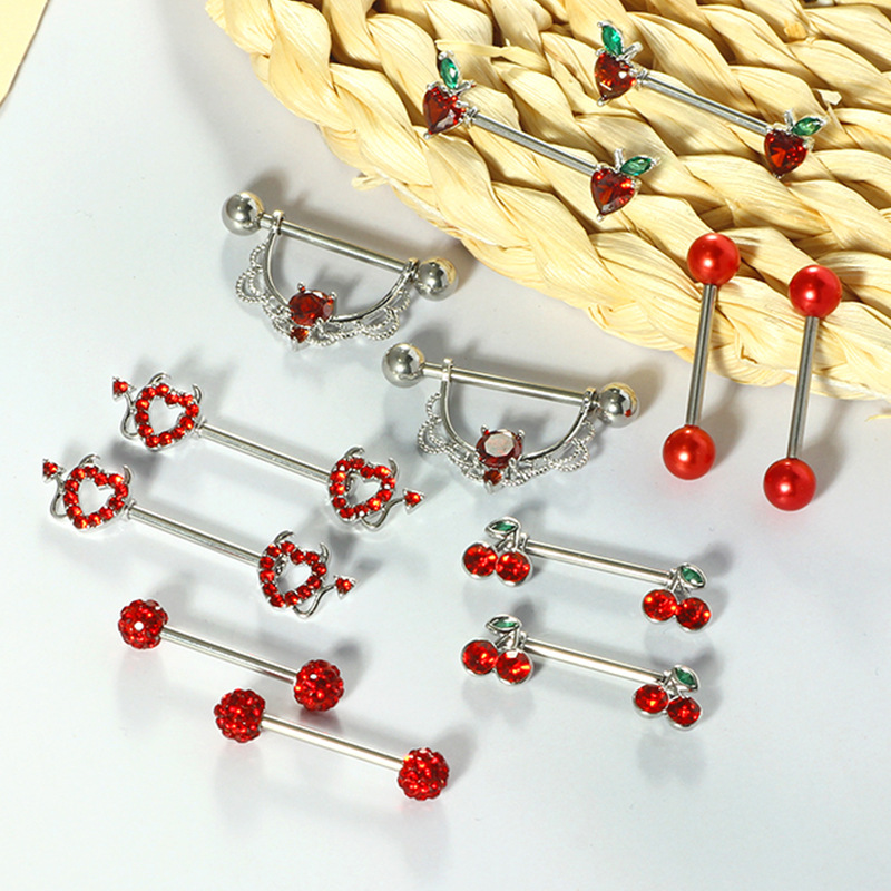 Labret piercing jewelry detail image