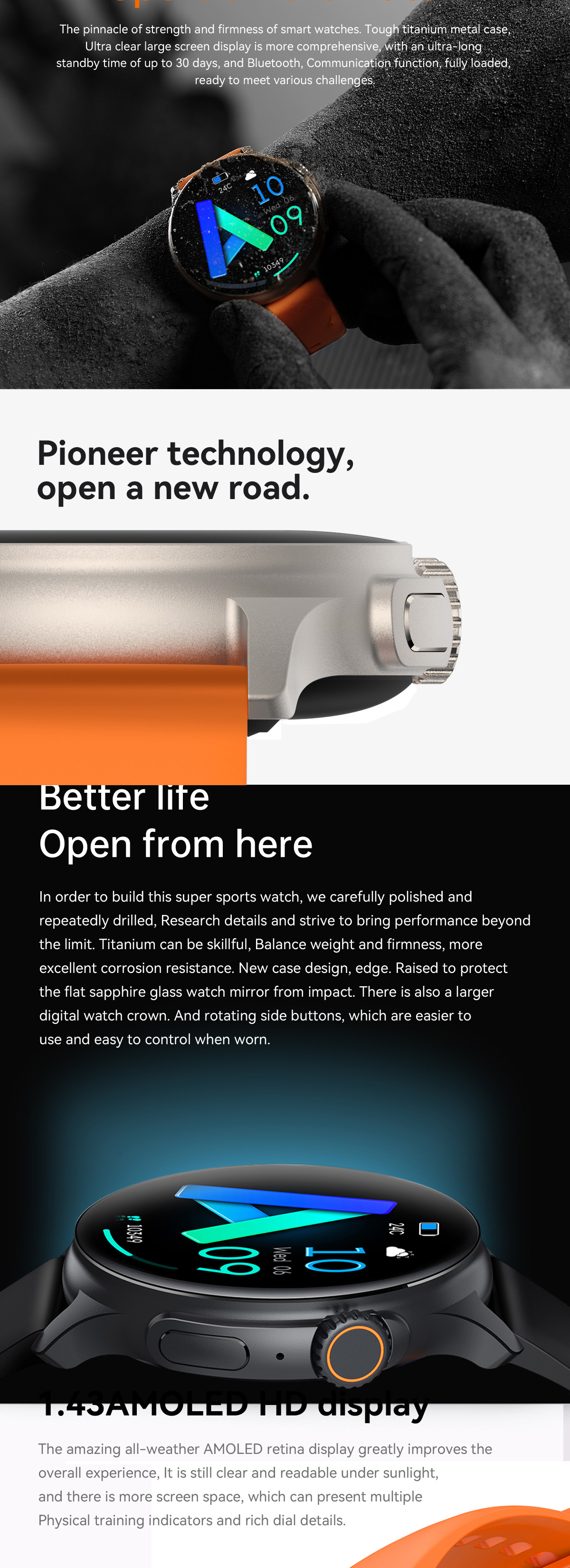 Smart Watch K58 1.43 inch Screen Ultra Series Bluetooth Call_voghion.com