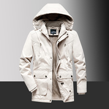 冬季中长款棉服男士加绒加厚大码宽松中青年棉衣户外工装棉袄外套