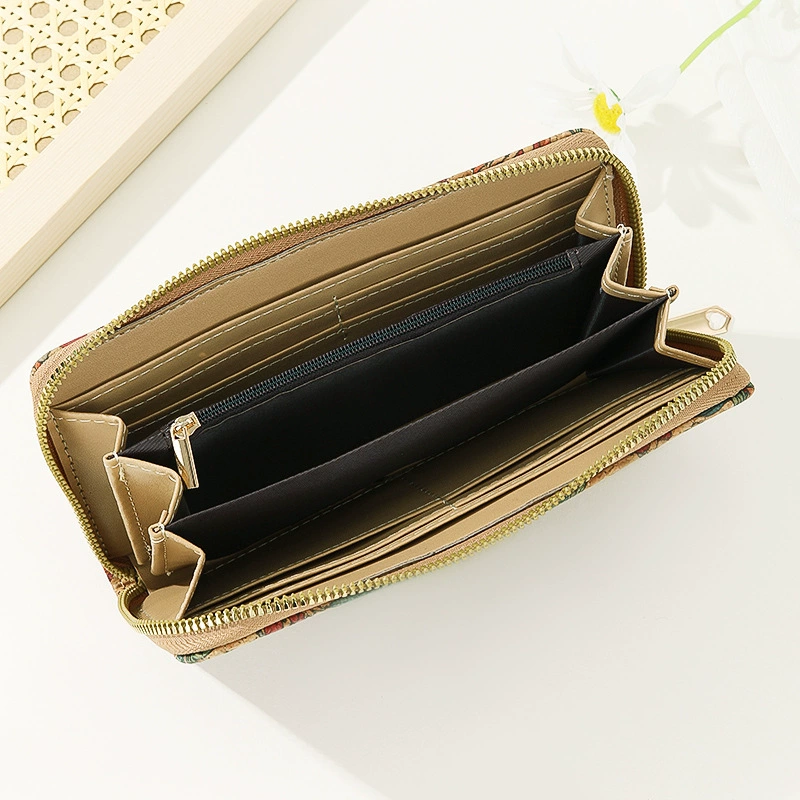 Long wallet, purse with zipper, short bag