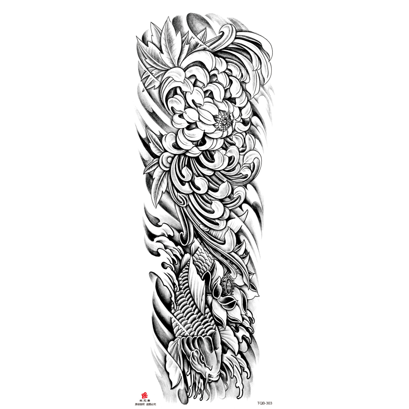 Pegatinas de tatuaje de brazo largo de flor brazo completo tatuaje impermeable tatuaje temporal en stock al por mayor pegatinas de tatuaje de brazo completo