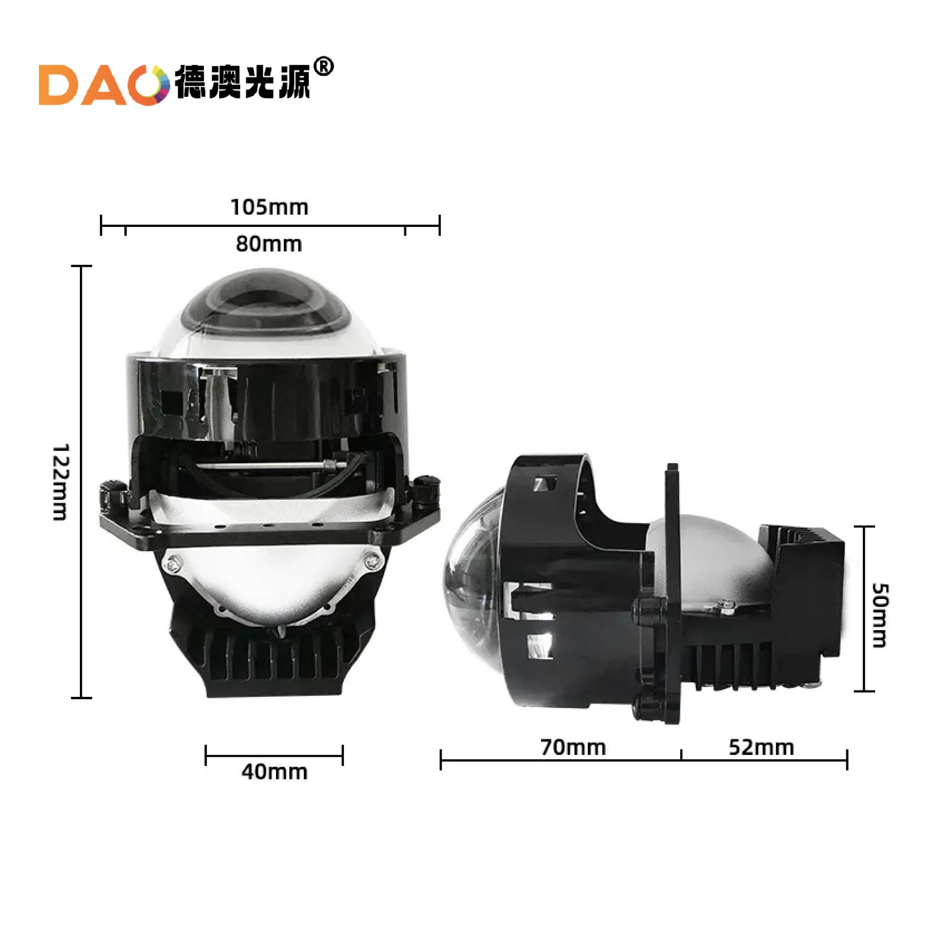 Nueva venta caliente PL7 lente de doble luz 3.0 lente de faro LED de automóvil super brillante condensador sin pérdida de luz de automóvil